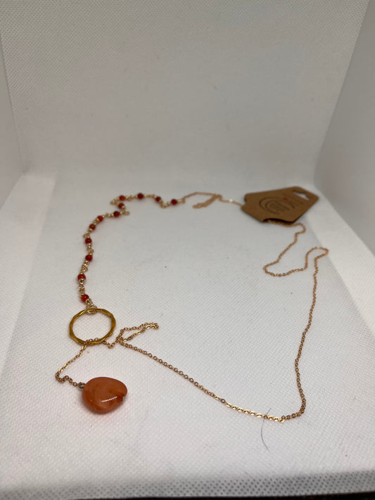 Fiery Red/Orange Carnelian Gold Belly Chain / Necklace